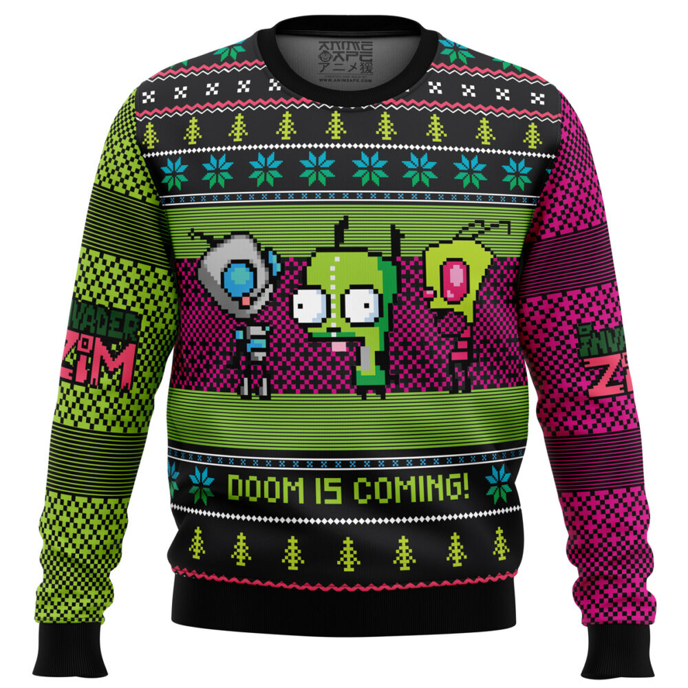 Invader ZiM Ugly Christmas Sweater - Holiday Jumper Sweatshirt - Narides