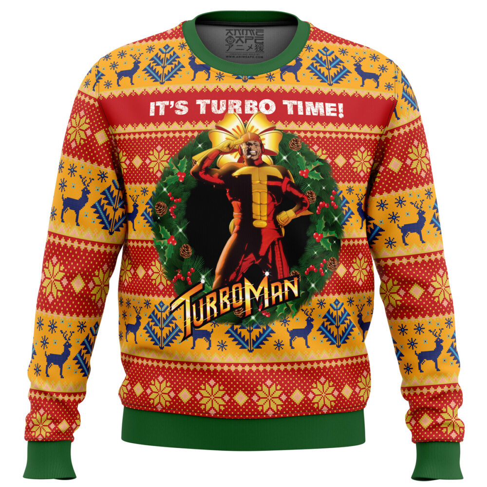 It's Turbo Time Turbo Time Ugly Christmas Sweater - Holiday Jumper Sweatshirt - Narides