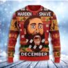 James Harden No Shave December Christmas Awesome Ugly Sweater - Narides