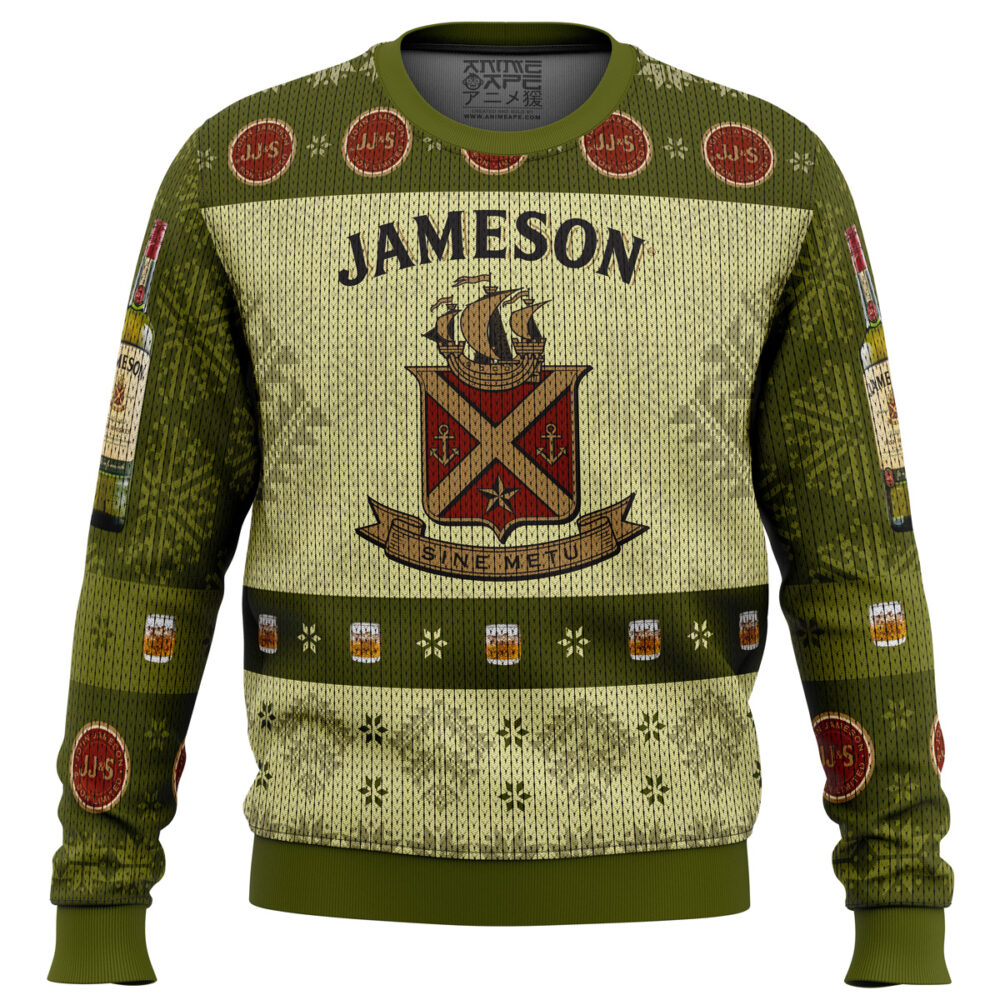 Jameson Irish Whiskey Ugly Christmas Sweater - Holiday Jumper Sweatshirt - Narides