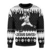 Jesus Saves Baseball Christmas Ugly Sweater - Narides