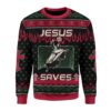 Jesus Saves Football Christmas Us3406 Awesome Ugly Sweater - Narides