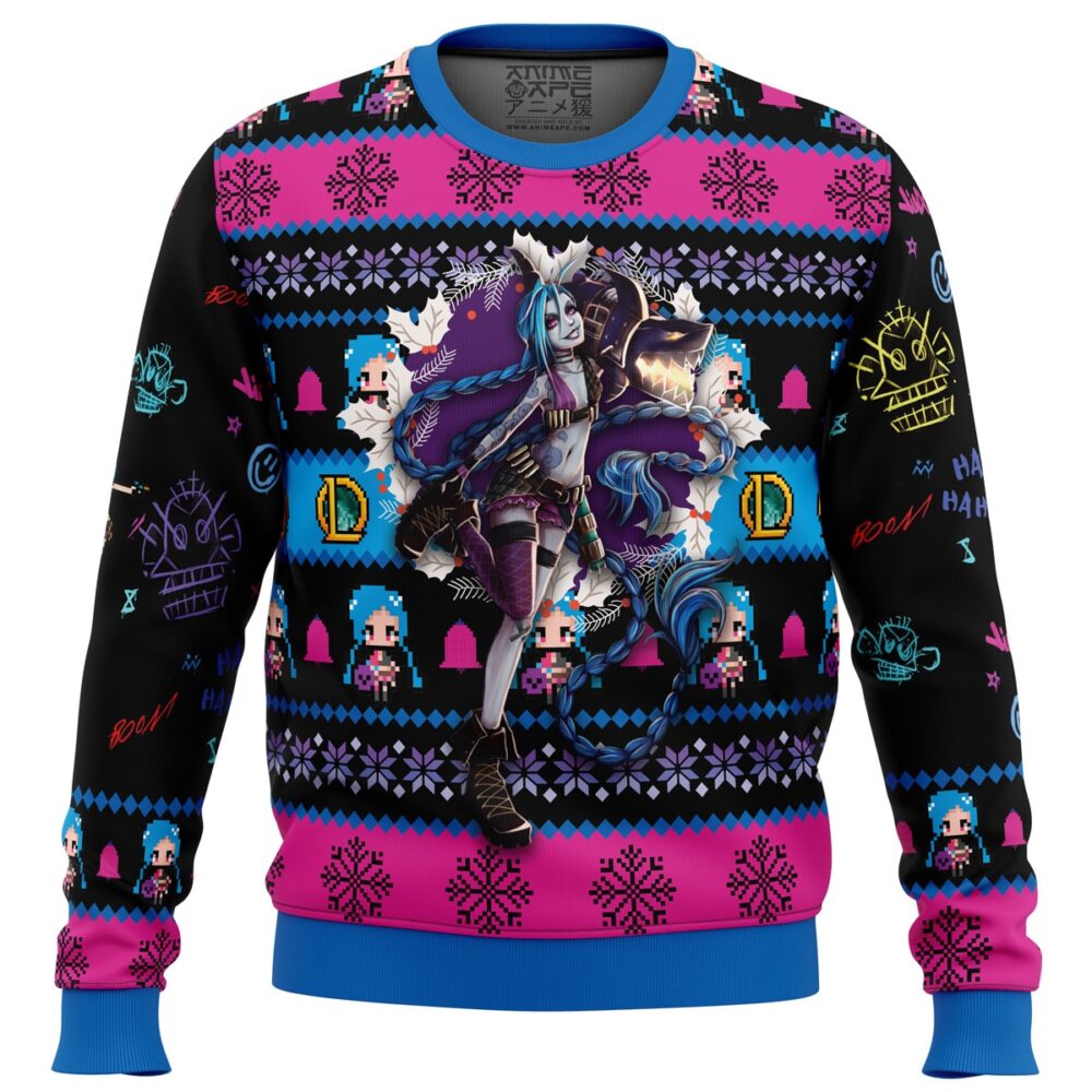 Jinx League of Legends Ugly Christmas Sweater - Holiday Jumper Sweatshirt - Narides