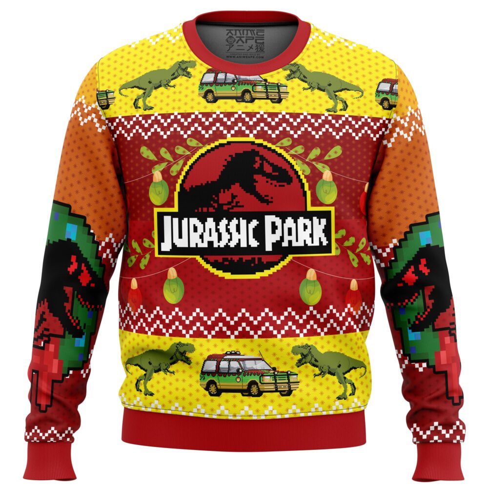 Jurassic Park Ugly Christmas Sweater - Holiday Jumper Sweatshirt - Narides