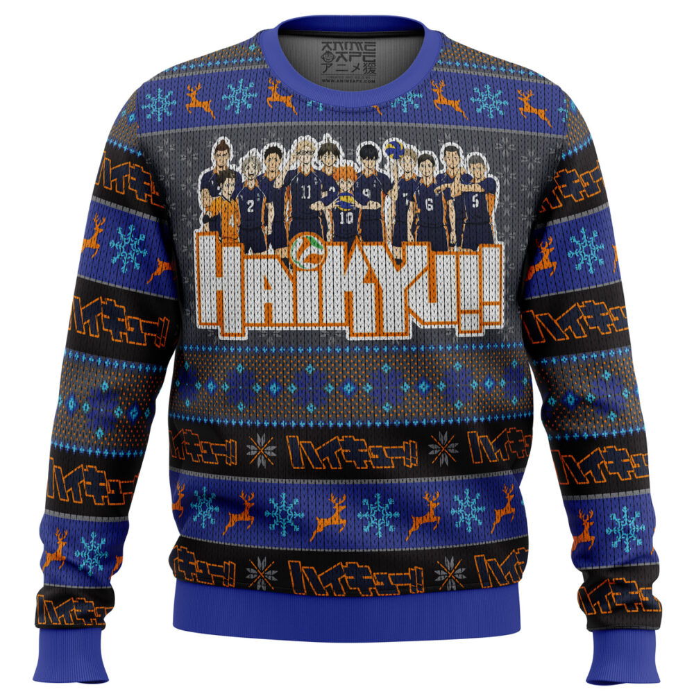 Karasuno High Haikyuu Ugly Christmas Sweater - Holiday Jumper Sweatshirt - Narides