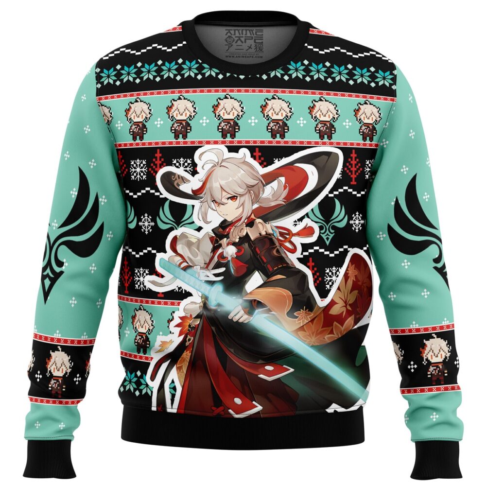 Kazuha Genshin Impact Ugly Christmas Sweater - Holiday Jumper Sweatshirt - Narides