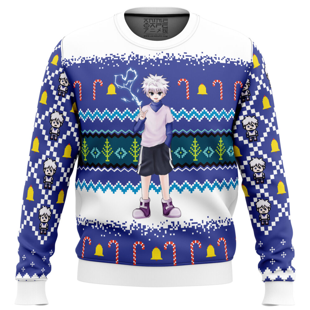 Killua Zoldyck Hunter X Hunter Ugly Christmas Sweater - Holiday Jumper Sweatshirt - Narides