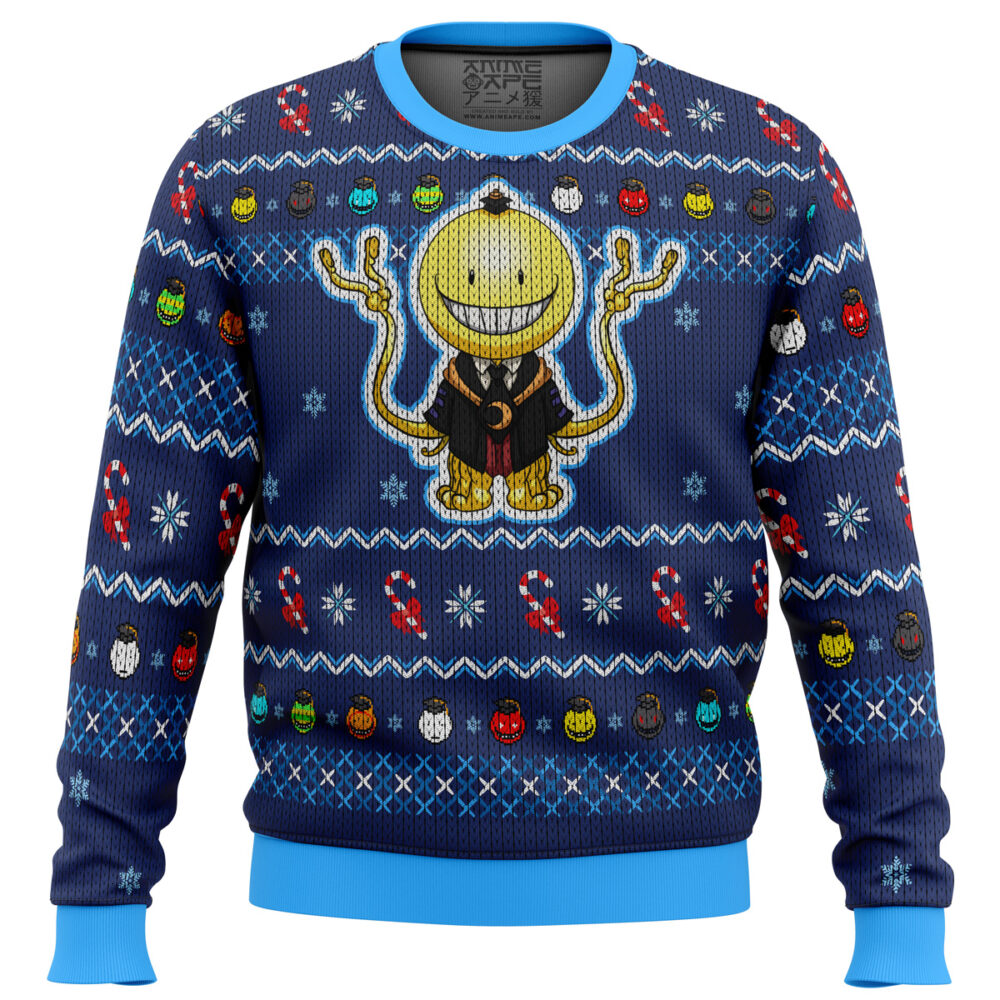 Koro Sensei Tentacles Assassination Classroom Ugly Christmas Sweater - Holiday Jumper Sweatshirt - Narides