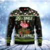 Let S Jingle And Flamingle Christmas Awesome Ugly Sweater - Narides