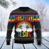 Lgbt Not Today Jesus Christmas Ugly Sweater - Narides