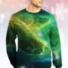 Lime Green Galaxy Kvh Christmas Awesome Ugly Sweater - Narides