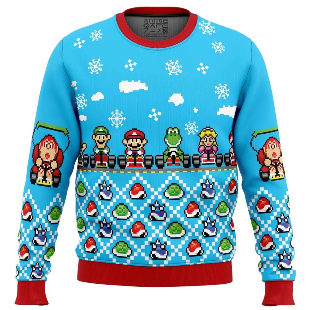 Mario Kart Ugly Christmas Sweater - Holiday Jumper Sweatshirt - Narides