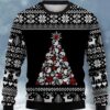 Mens Skull Christmas Print Casual Sweatshirt Ugly Sweater - Narides