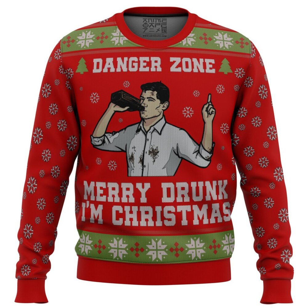 Merry Drunk I'm Christmas Sterling Archer Ugly Christmas Sweater - Holiday Jumper Sweatshirt - Narides