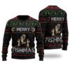 Merry Fishmas Fishing Image Fish Noel Pattern Christmas Christmas Christmas Jumper Awesome Ugly Sweater - Narides