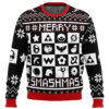 Merry Smashmas Super Smash Bros Ugly Christmas Sweater - Holiday Jumper Sweatshirt - Narides