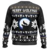 Merry Wolfmas Wolf Ugly Christmas Sweater - Holiday Jumper Sweatshirt - Narides