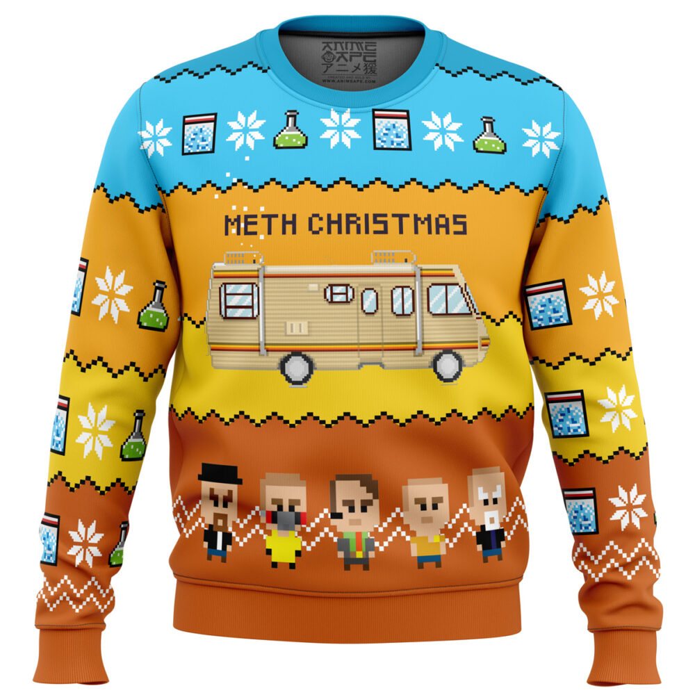 Methy Christmas Breaking Bad Ugly Christmas Sweater - Holiday Jumper Sweatshirt - Narides