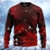 Music Musical Notes And Blurry Lights On Dark Red Christmas Ugly Sweater - Narides