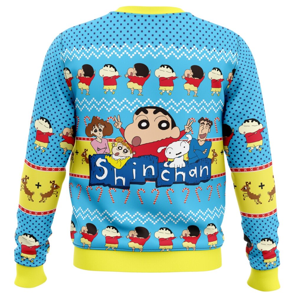 Naughty Shinnosuke Crayon Shin-chan Ugly Christmas Sweater - Holiday Jumper Sweatshirt - Narides