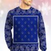 Navy Blue Bandana Kvh Christmas Limited Ugly Sweater - Narides