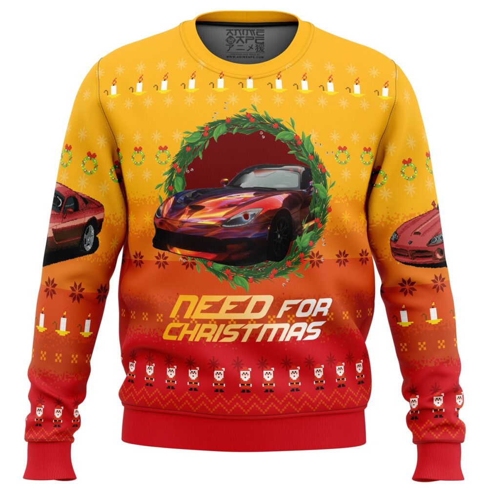 Need For Christmas Need For Speed Ugly Christmas Sweater - Holiday Jumper Sweatshirt - Narides