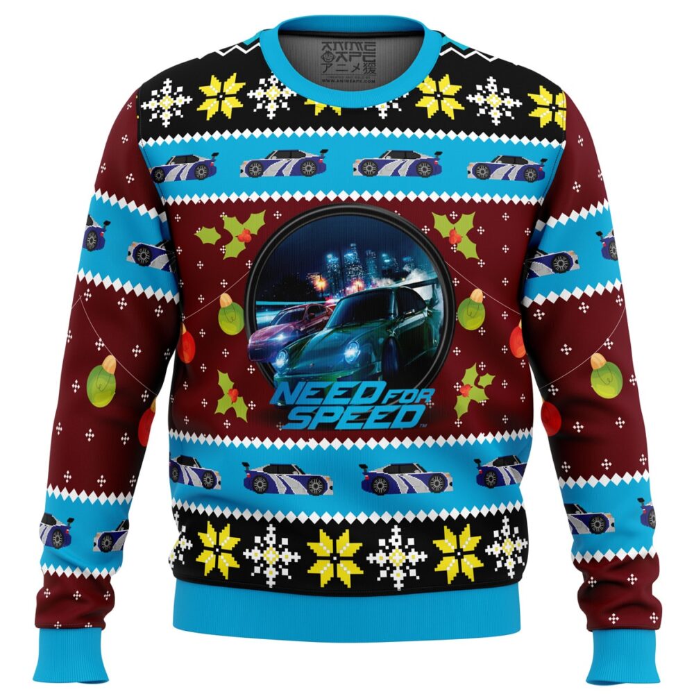 Need For Speed Ugly Christmas Sweater - Holiday Jumper Sweatshirt - Narides