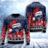 New England Patriot Symbol Wearing Santa Claus Hat Ho Ho Ho Christmas Awesome Ugly Sweater - Narides