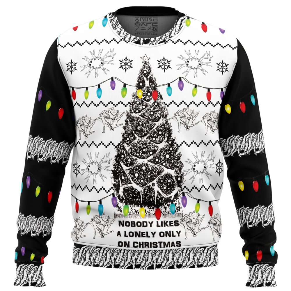 Nobody Likes a Lonely Only Army of One Junji Ito Ugly Christmas Sweater - Holiday Jumper Sweatshirt - Narides