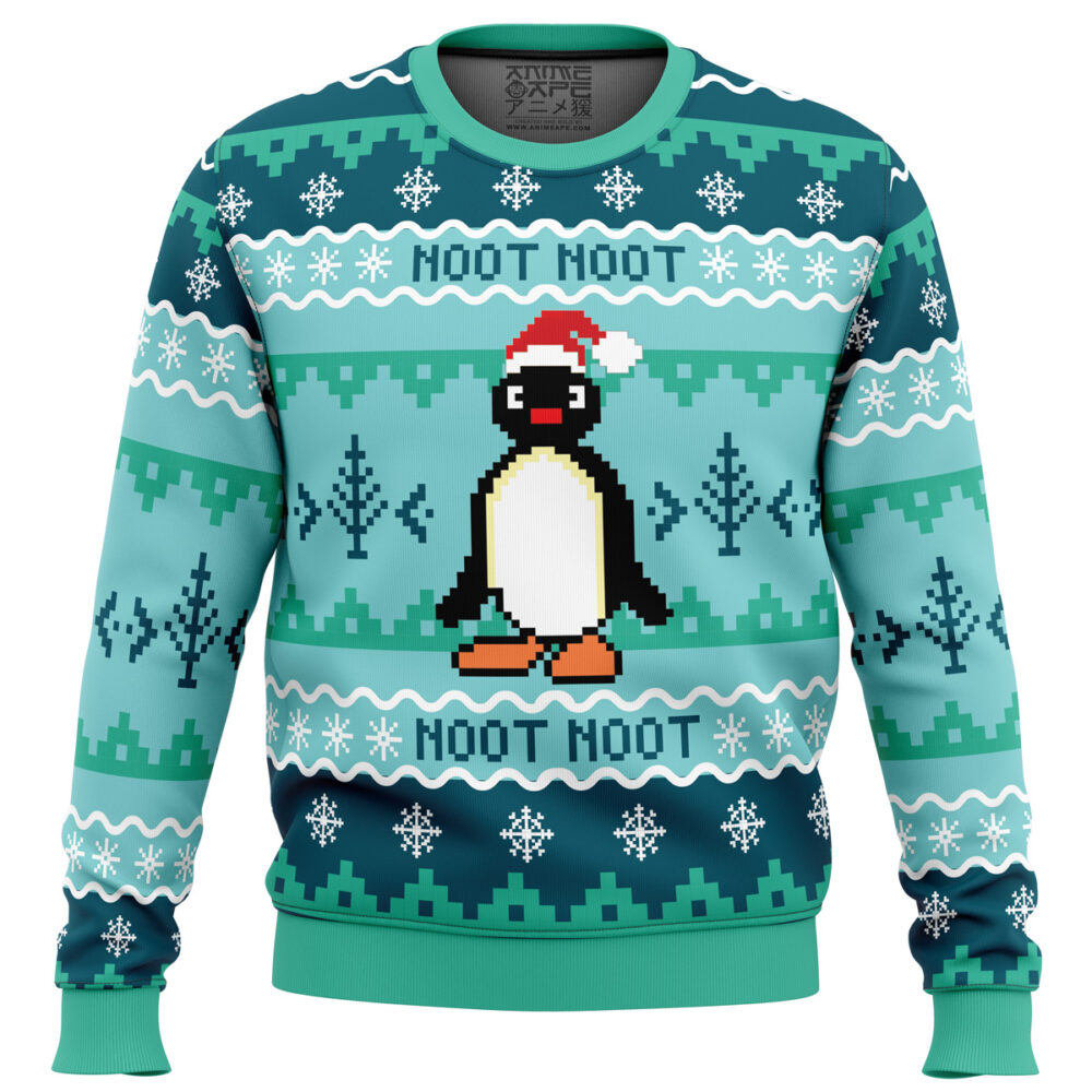 NOOT NOOT Pingu Ugly Christmas Sweater - Holiday Jumper Sweatshirt - Narides