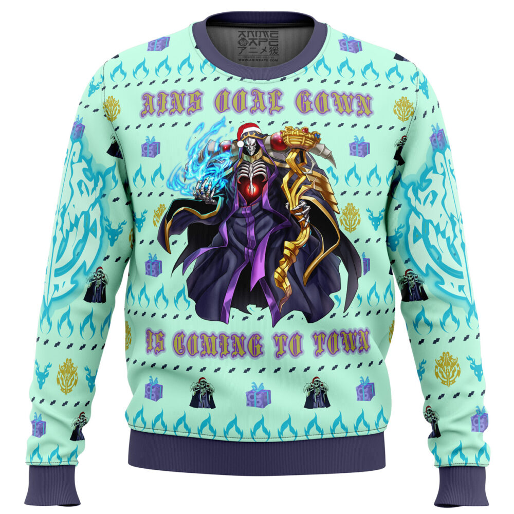 Overlord Ainz Ooal Gown Ugly Christmas Sweater - Holiday Jumper Sweatshirt - Narides