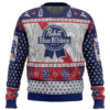 Pabst Blue Ribbon Ugly Christmas Sweater - Holiday Jumper Sweatshirt - Narides