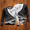 Piano Keboard Black And White Trending Christmas Ugly Sweater - Narides