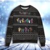 Pixel Horror Characters Snowy Night Christmas Awesome Ugly Sweater - Narides