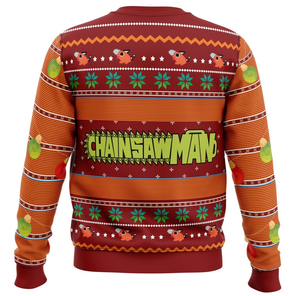 Pochita Chainsaw Man Ugly Christmas Sweater - Holiday Jumper Sweatshirt - Narides