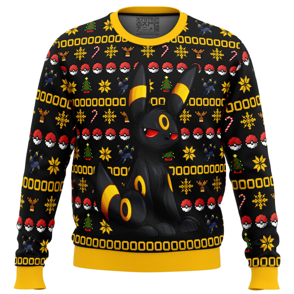 Pokemon Christmas Umbreon Ugly Christmas Sweater - Holiday Jumper Sweatshirt - Narides