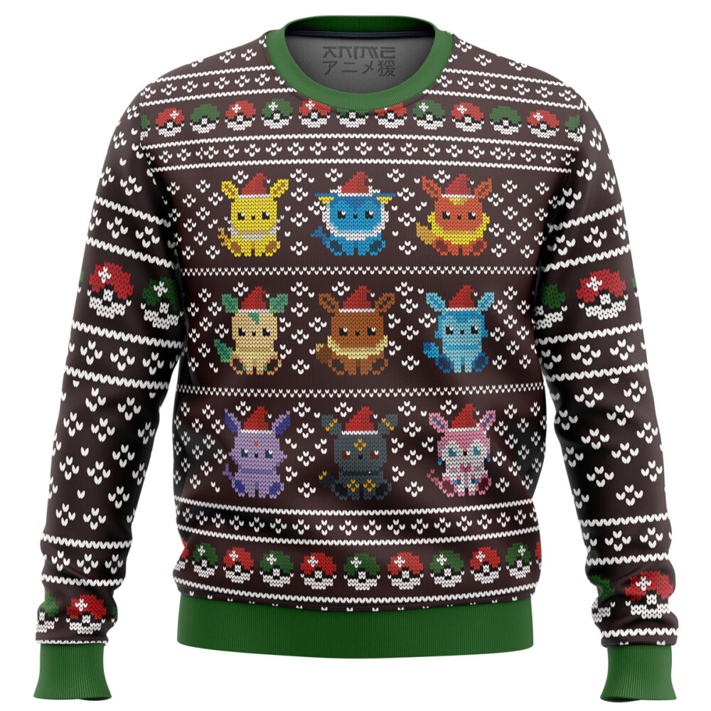 Pokemon Eeveelution Ugly Christmas Sweater - Holiday Jumper Sweatshirt - Narides