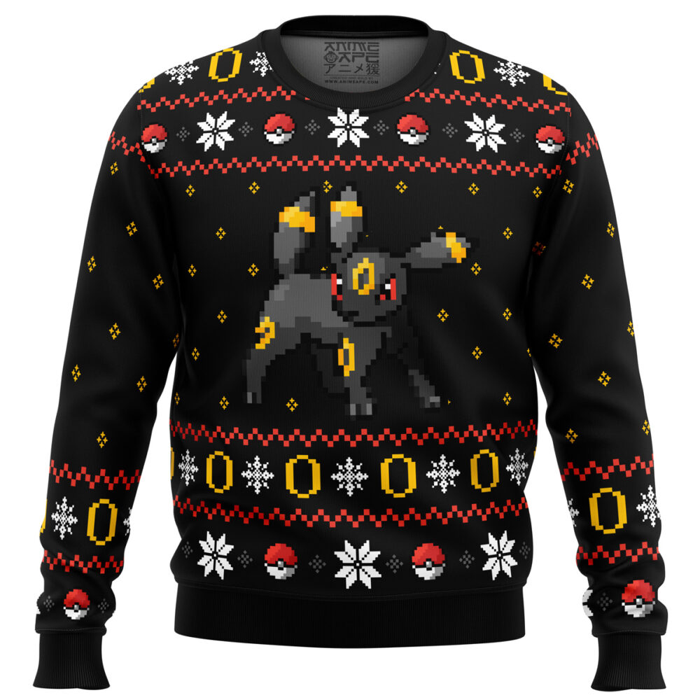 Pokemon Ring of Umbreon Ugly Christmas Sweater - Holiday Jumper Sweatshirt - Narides