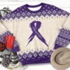 Purple Ribbon Fibromyalgia Awareness Christmas Us3202 Ugly Sweater - Narides