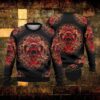 Red Skull Black Christmas Awesome Ugly Sweater - Narides