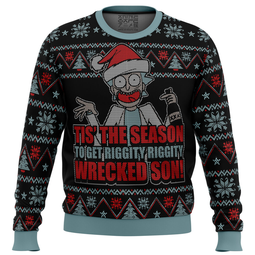 Rick and Morty Tis The Season Ugly Christmas Sweater - Holiday Jumper Sweatshirt - Narides