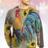 Rooster Sunflower Lttlj Christmas Awesome Ugly Sweater - Narides