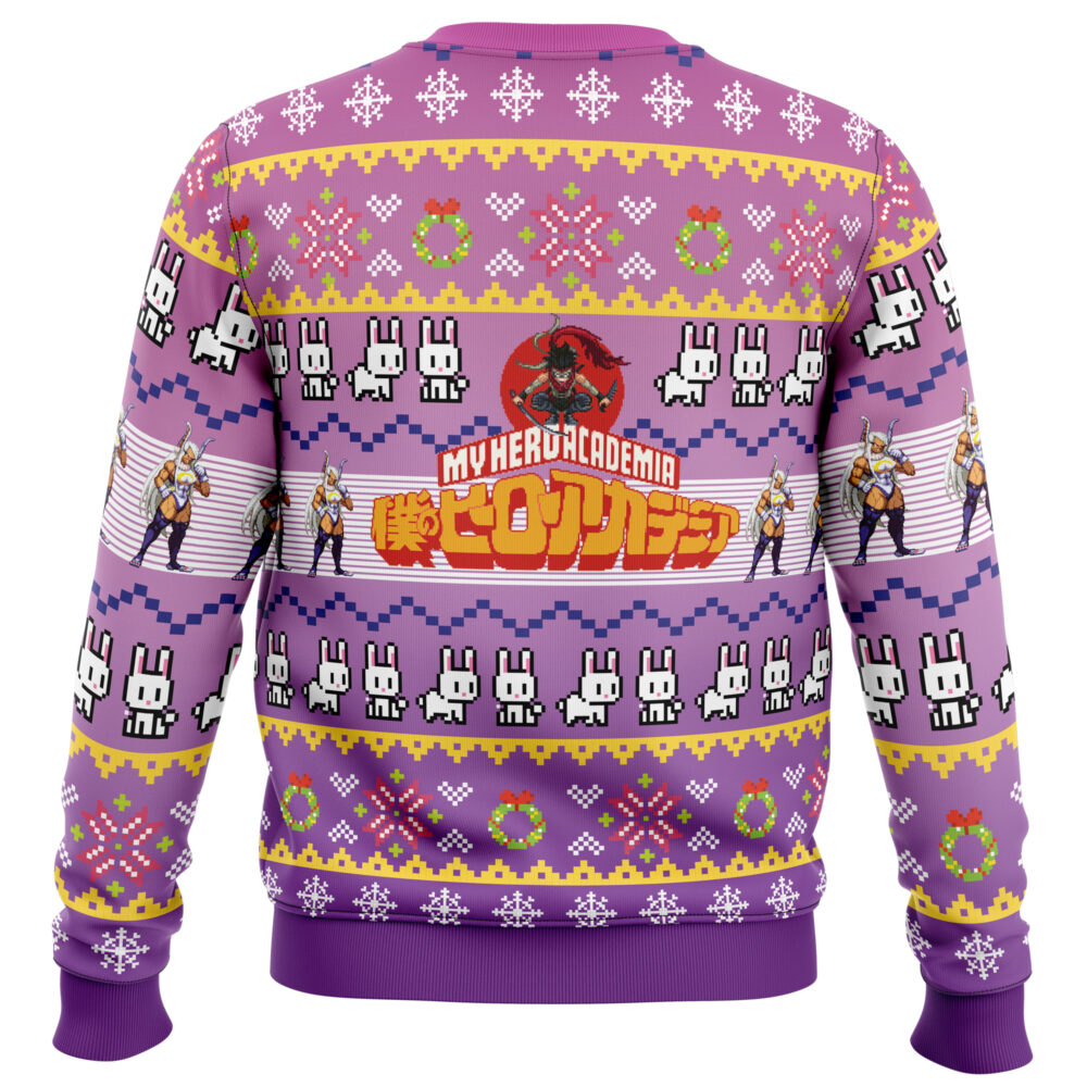 Rumi Usagiyama Mirko My Hero Academia Ugly Christmas Sweater - Holiday Jumper Sweatshirt - Narides