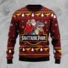 Santa And Trex Christmas Limited Ugly Sweater - Narides