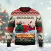 Santa Claus Is Kayaking To Town Christmas Awesome Ugly Sweater - Narides