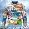 Santa Claus Play On The Beach Mele Kalikimaka Funny Christmas Limited Ugly Sweater - Narides