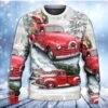 Santa Claus Red Truck Xmas Is Coming Art Style Christmas Limited Ugly Sweater - Narides