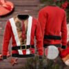 Santa Firefighter Tattoo Six Packs Body Limited Ugly Sweater - Narides