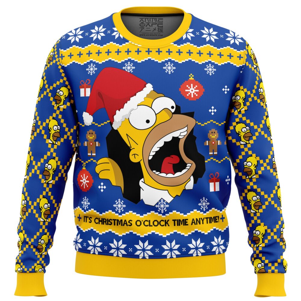 Santa Homer The Simpsons Ugly Christmas Sweater - Holiday Jumper Sweatshirt - Narides