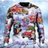 Santa Hot Rod Tree Merry Xmas Christmas Awesome Ugly Sweater - Narides